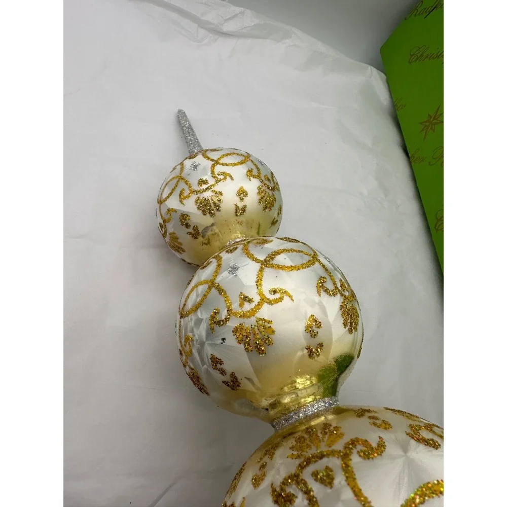 Christopher Radko White‎ Fascination Finial Tree Topper 1012614 16.5